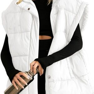 Amazon Women's White Oversized Puffer Vest